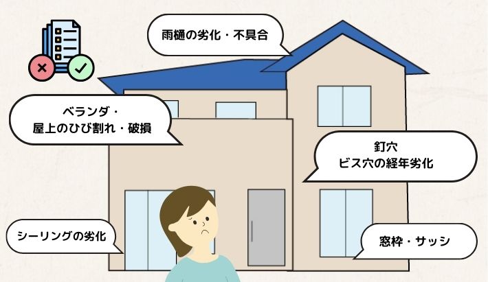 釘穴、ビス穴の経年劣化